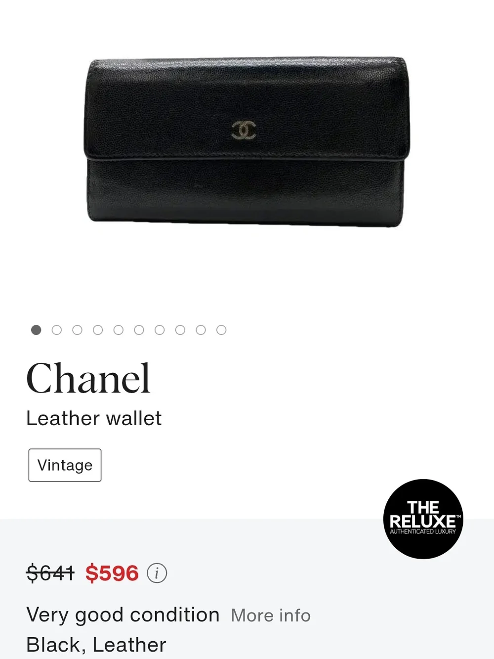 CHANEL Black Leather Flap Wallet with Silver CC Emblem